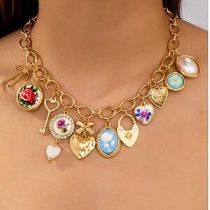 Anthropologie Gold Charm Necklace